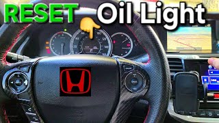 RESET Honda Oil Light- Accord, CR-V, Ridgeline, Odyssey, Pilot, Passport, Civic, HR-V