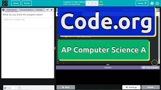 Code.org Lesson 5.1 User Input | Tutorial with Answers | Unit 2 Computer Science A (CSA)