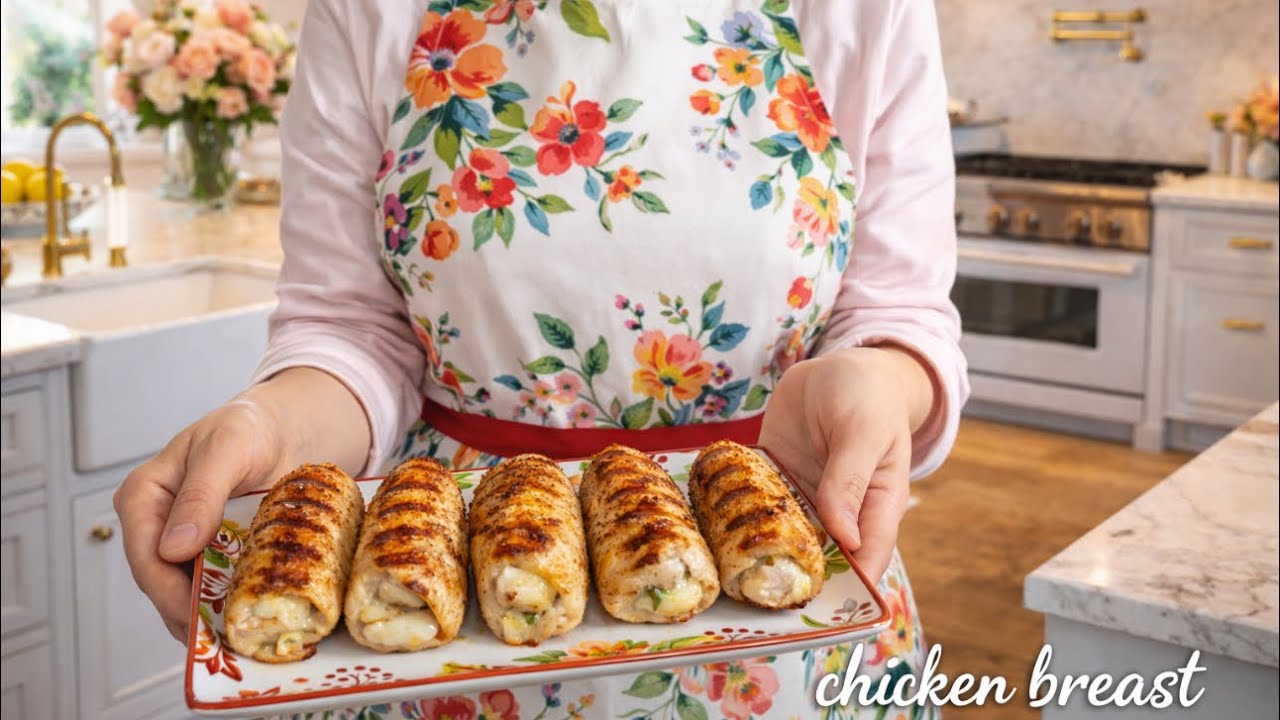 Juicy Stuffed Chicken Breast Rolls | Crispy Outside, Cheesy Inside