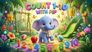 Learn to Count from 1 to 10 with Pip the Elephant! 🐘 | Toddler Learning Cartoon