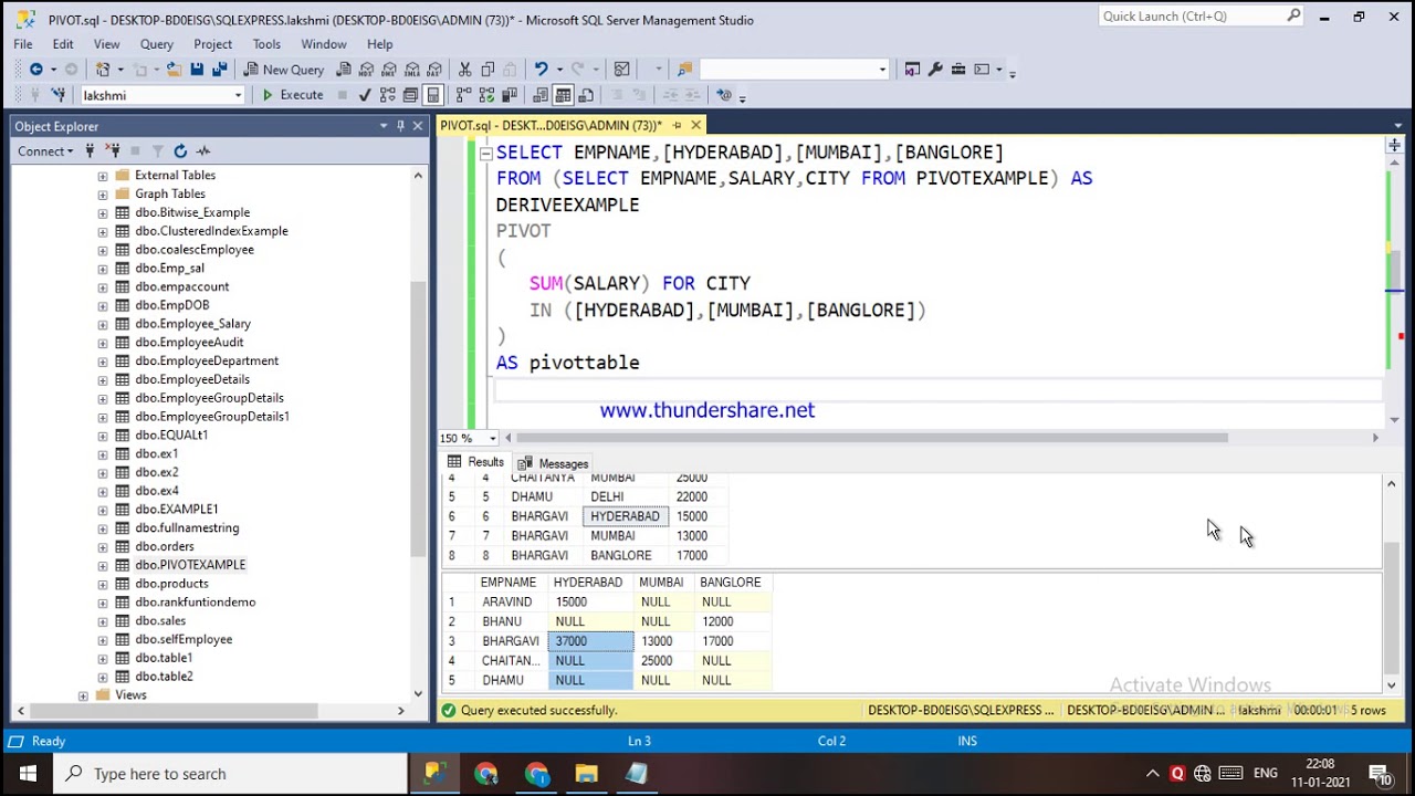 92.PIVOT OPERATOR IN SQL - YouTube