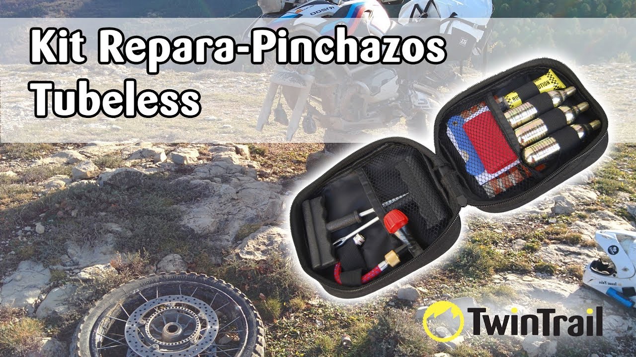 Kit de reparacion de PINCHAZOS para moto y quad con bolsa