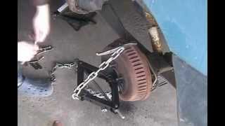 Brake drum puller pops stuck rear drum