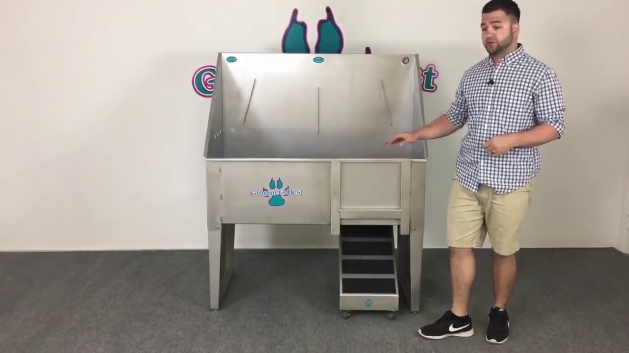 Groomer's Best Walk Through Dog Grooming Tub with Ramp YouTube