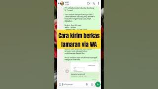 Cara kirim berkas lamaran kerja di Whatsapp #lamarankerja #whatsapp #kirimberkaslamarankerja
