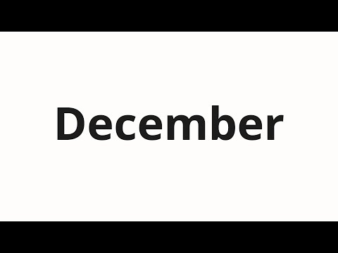 How to pronounce December