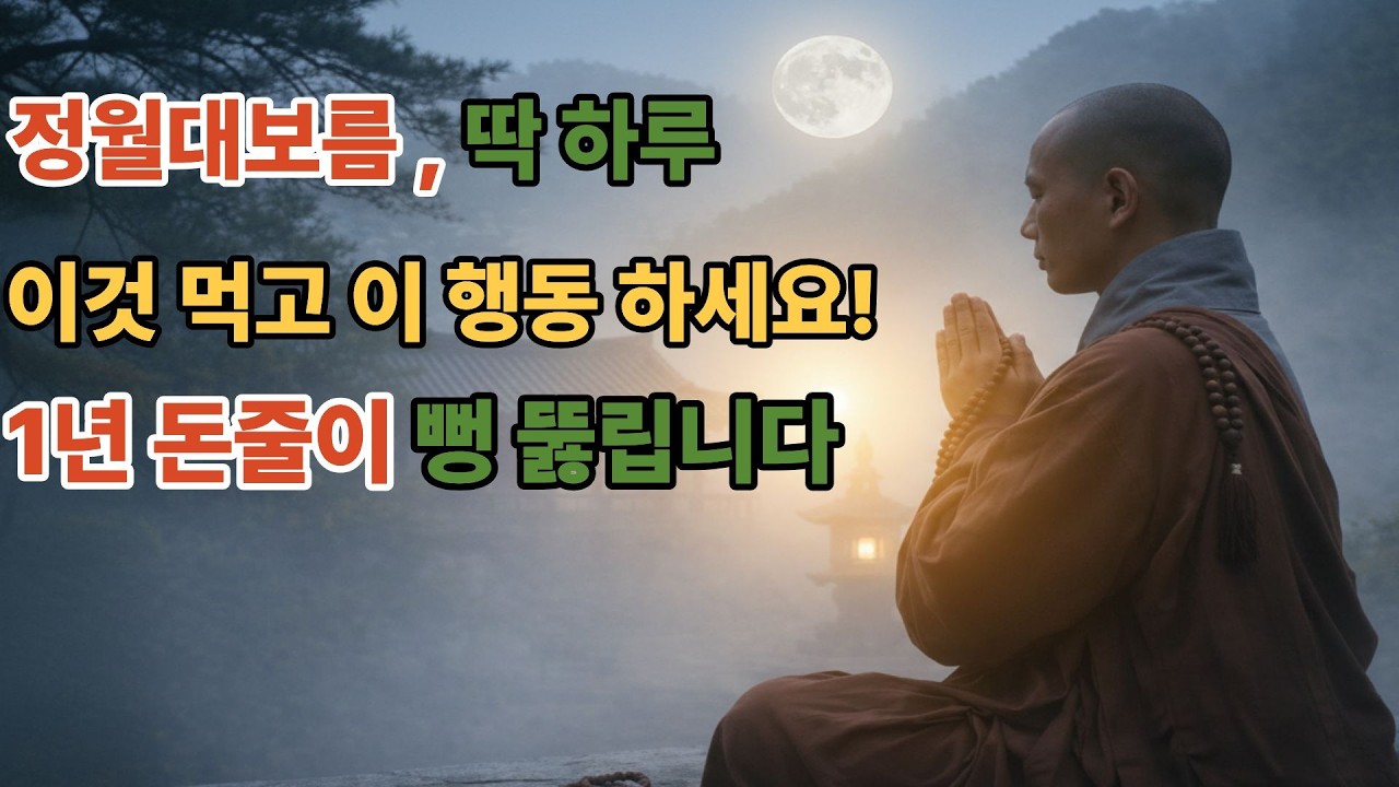 정월대보름,딱 하루 이것 먹고 이 행동 하세요! 1년 돈줄이 뻥 뚫립니다