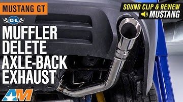 2011-2014 Mustang GT C&L Muffler Delete Axle-Back Exhaust with Polished Tips Sound Clip & Install