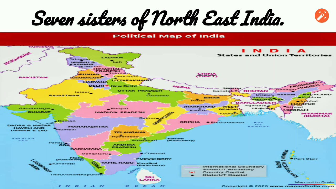 Easy way to learn the location of seven sisters sates of India. YouTube