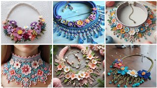 unbelievable crochet floral statement necklace , crochet women's fashion accessories