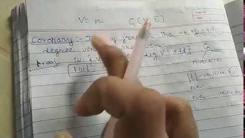 Corollary of first theorem of Graph theory II HINDI II  TyBsc II Pune University