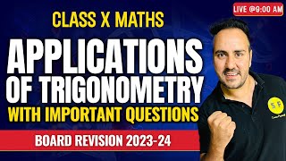 Applications of trigonometry Complete Revision with important questions Class 10 Maths By Ushank Sir