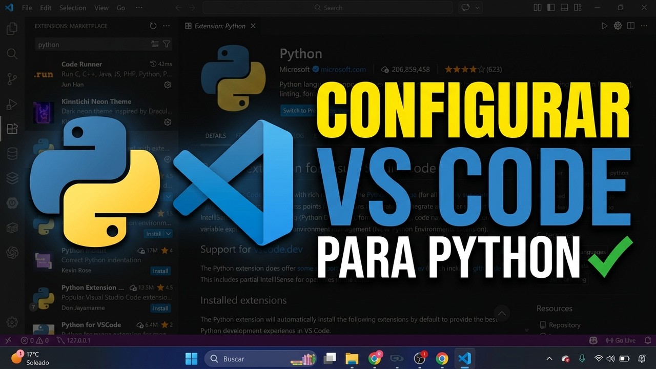 Cómo configurar VS Code para Python (Python + extensiones) - YouTube