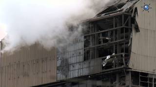 Ontploffing Electrabel Centrale Nijmegen 08-11-2012 Luchtbeelden