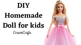 diy Homemade barbie doll from waste materials in tamil/how to make barbie@yukshikartsandcrafts  