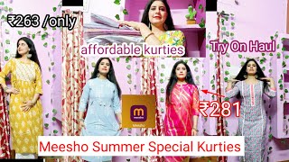 Meesho Summer Kurties Haul! ❤Try On Haul! Most Affordable Kurties!😱cheepest price #meesho