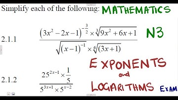 Mathematics N3 Exponents and Logarithms November 2018 @mathszoneafricanmotives  @mathwithlightone