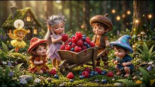 Little Forest Folk Harvesting Wild Berries 🍓 Relaxing Celtic Harp & Cozy Forest Ambience screenshot 3