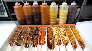 Korean Style Fried & Grilled Chicken Skewers, Chicken Heart Skewers│Korean Street Food