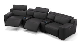 LORETO Kinosofa - 3 Sitzer mit kabelloser Ladefunktion und LED-Beleuchtung | Sofanella