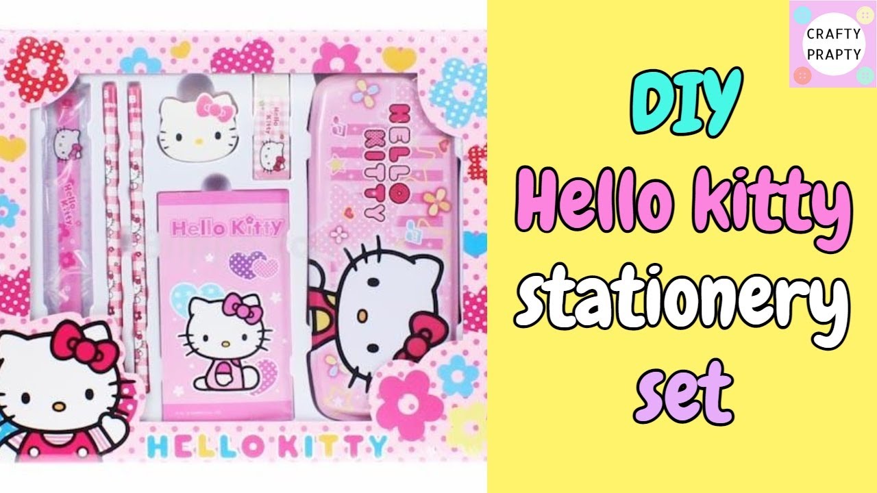 DIY Hello Kitty Stationery set / 4 Hello kitty Stationery DIY / Hello kitty  back to school craft 