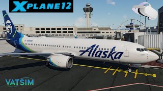 X-Plane 12 Zibo 738 in VR   VATSIM! Los Angeles to Seattle!