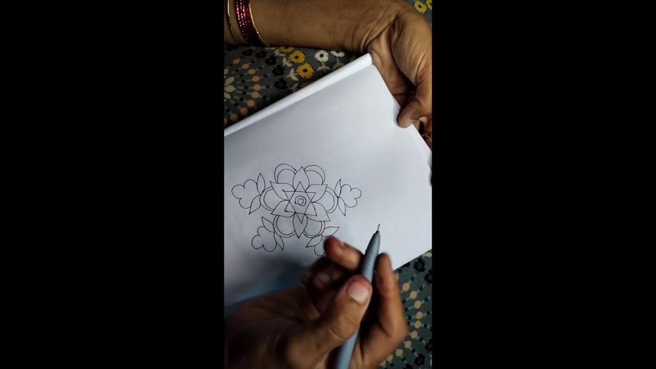 Beautiful Flower Rangoli Design 😍 - Full video