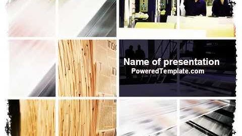 Newspaper Printing PowerPoint Template by PoweredTemplate.com