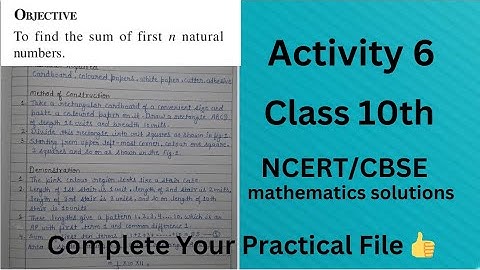 Maths Lab Activity 6 Class 10// Maths Practical// Class 10 Maths Activity Solution// CBSE board