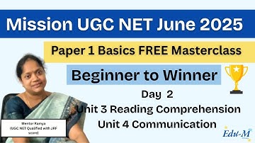 Basics| Day 2 - Units 3 and 4 / UGC NET June 2025|Paper 1/Explanation in Tamil