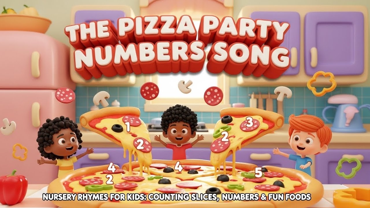 Песенка про пиццу и цифры 🍕🔢 | Песенка про подсчет кусочков для детей | Детская песенка для обучения