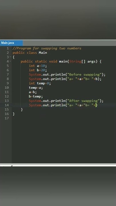 Program for swapping the values of two variables#java #coding # ...