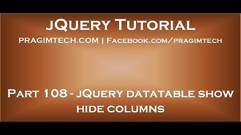 jQuery datatable show hide columns
