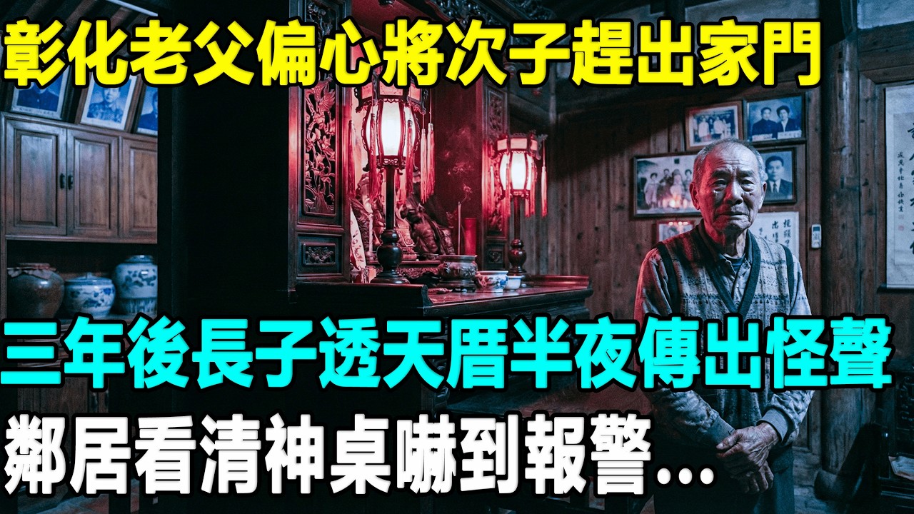 彰化老父偏心將次子趕出家門，三年後長子透天厝半夜傳出怪聲，鄰居看清神桌嚇到報警...