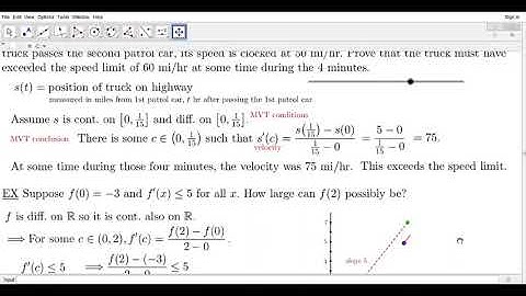 Mean Value Theorem Part 2 (3.2 The Mean Value Theorem)