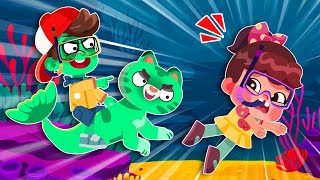 Cat Zombie Mermaid | A Zombie Is Coming Song | Comy Zomy Nursery Rhymes & Kids Songs