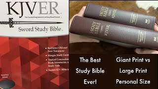 KJVER Sword Study Bible | Giant Print vs Large Print | Burgundy Leather [4K 60FPS]