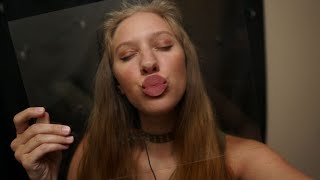 ASMR- Glass Kisses (No talking) Up Close And Full Face (mouth sounds)