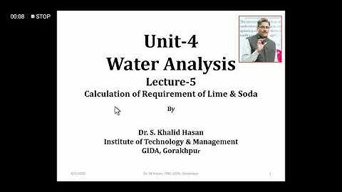 Water Analysis, Lecture-5 by Dr. Syed Khalid Hasan