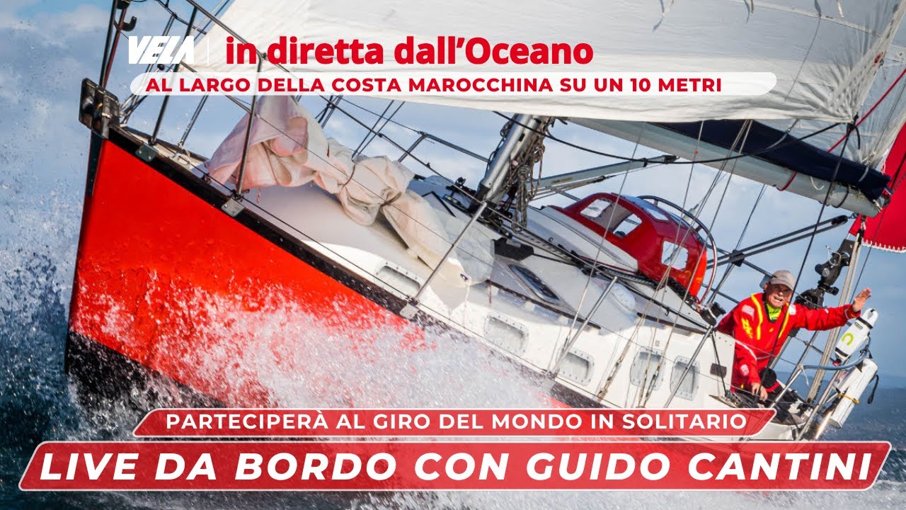 ⁣A tu per tu con Guido Cantini mentre naviga da solo in Atlantico su un 10 metri