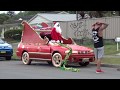 When you turn your BEST MATES car into a CHRISTMAS SLEIGH!