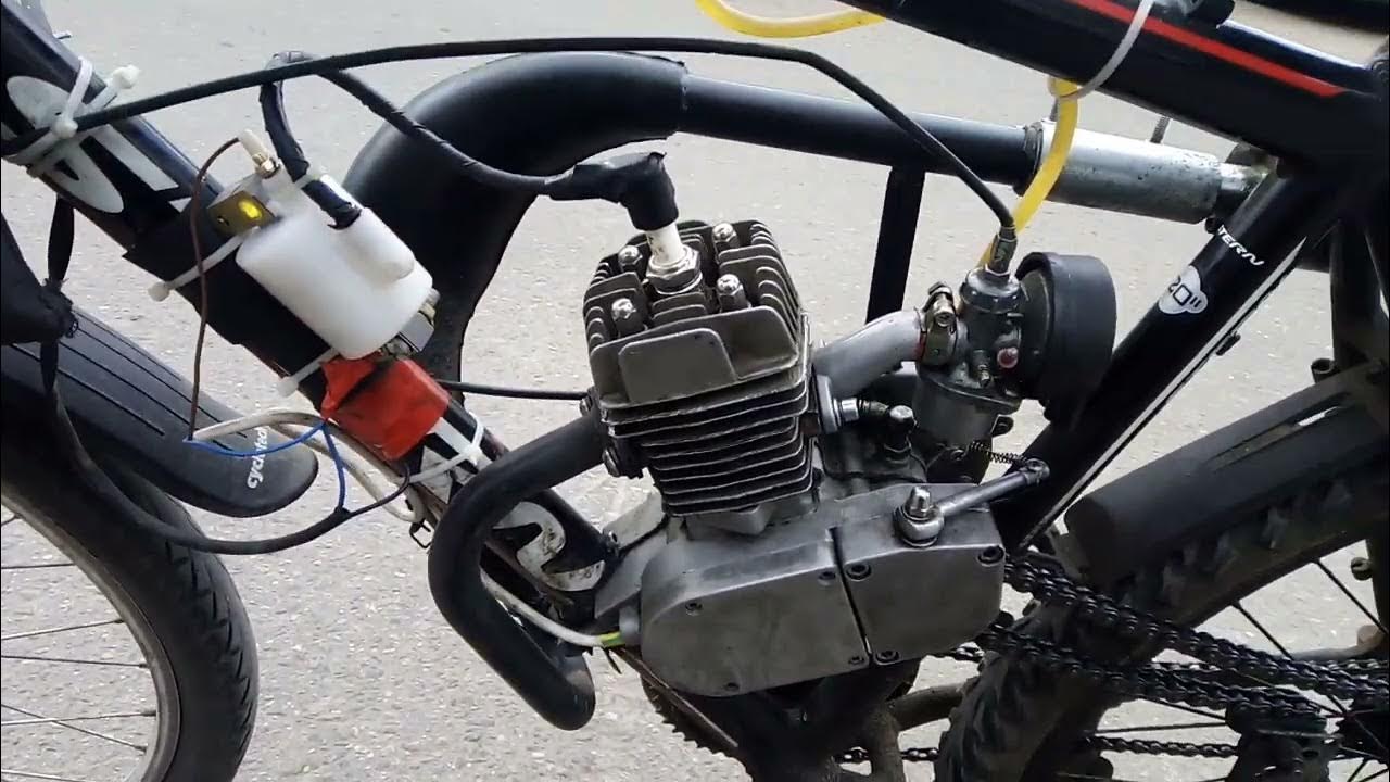 Веломотор F50, зажигание с коммутатором. - YouTube