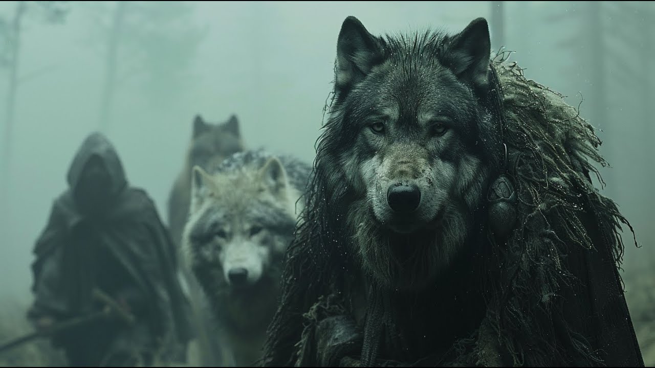 Native American myth of the Skinwalker theme with mystery music ambiance Shamanic drumming flute