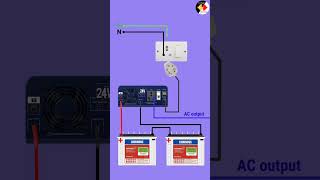 24v INVERTER Connection With 2 Batteries | Inverter with 2 batteries setup #shorts #youtubeshorts