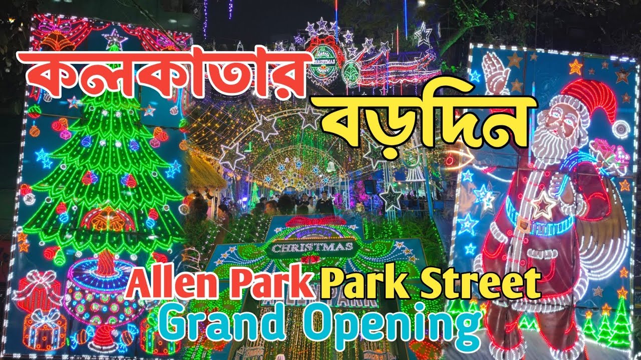 Merry Christmas 2025 | উদ্বোধন হয়ে গেল Park street Allen Park | Park Street Christmas 2025