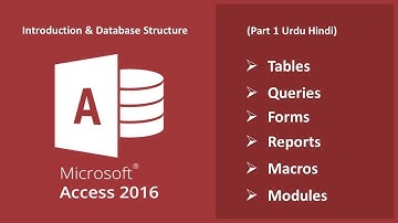 Introduction & Database Structure in Microsoft Access 2016 | MS access