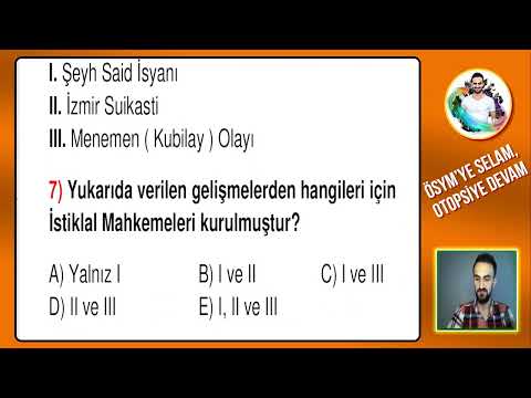 Atatürk İlkeleri ve İnkılapları & İç Politika / Soru Çözümü KPSS, AYT Tarih 2024