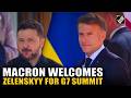Watch! French President Macron welcomes Ukrainian President Volodymyr Zelenskyy for G7 Summit