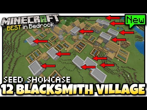 Minecraft - 12 BLACKSMITH VILLAGE #EPIC [ Seed Showcasel ] MCPE / Bedrock / Xbox / Switch