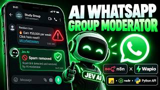 Build an AI WhatsApp Group Moderator with n8n & Whatsapp API (JavaScript, Node.js, Python API)